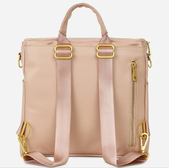 Fawn Design Mini Backpack Diaper Bag & Cosmetic Case- Warm Blush Pink - Picture 4 of 15